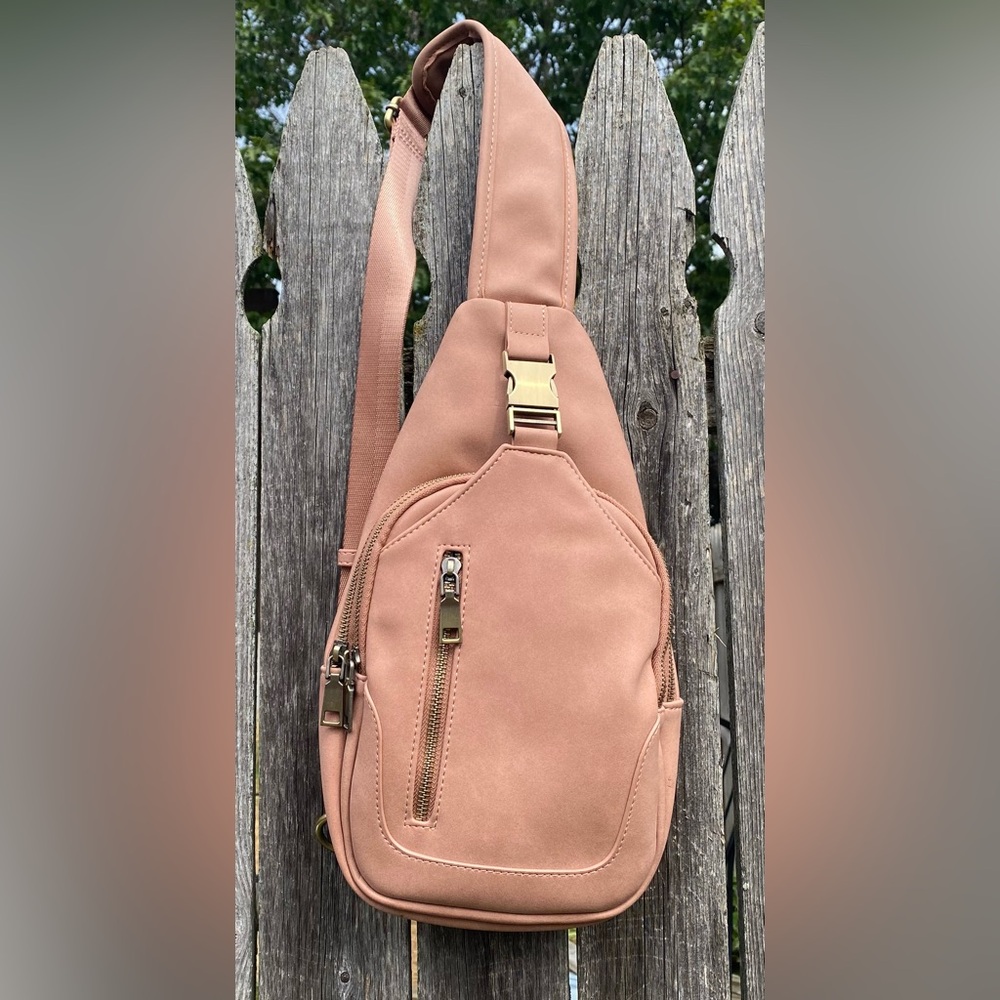 NWOT Antik Kraft Pink Vegan Leather Sling Bag